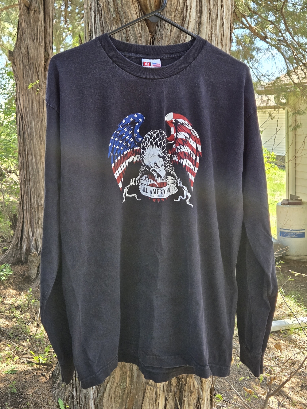Vintage All American Clothing Co Eagle Graphic Long Sleeve Shirt Made In Usa XL